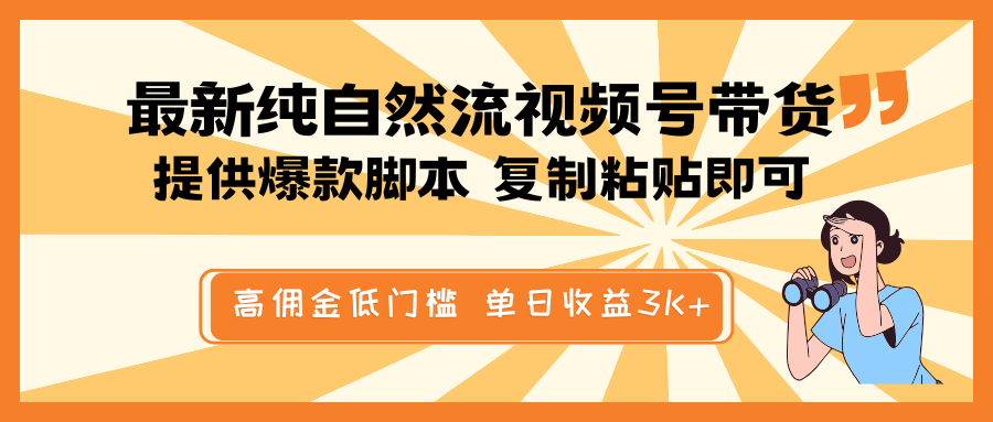 最新纯自然流视频号带货，提供爆款脚本简单 复制粘贴即可，高佣金低门槛，单日收益3K+-红宝盒创业网创平台