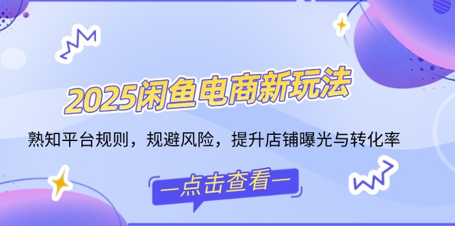 2025闲鱼电商新玩法，熟知平台规则，规避风险，提升店铺曝光与转化率-八一网创分享