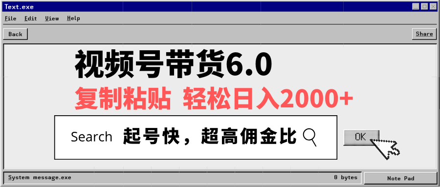 视频号带货6.0，轻松日入2000+，起号快，复制粘贴即可，超高佣金比-雨辰网创分享