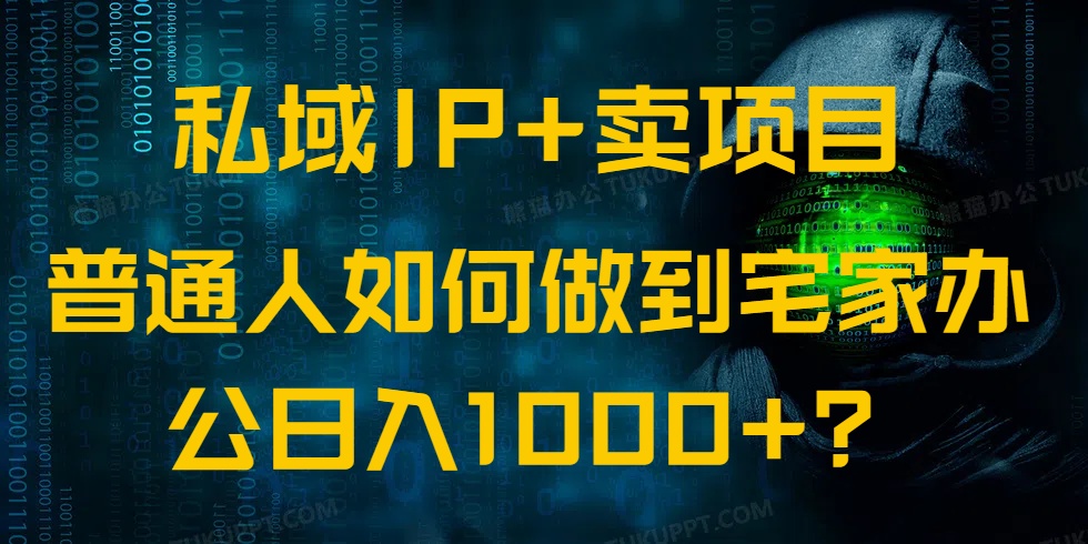 私域IP+卖项目，普通人如何做到宅家办公实现日入1000+-启点工坊