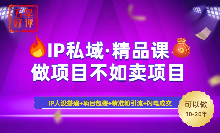 2025年“IP私域·密训精品课”，日赚3000+小白避坑年赚百万，暴力引流…-云网创