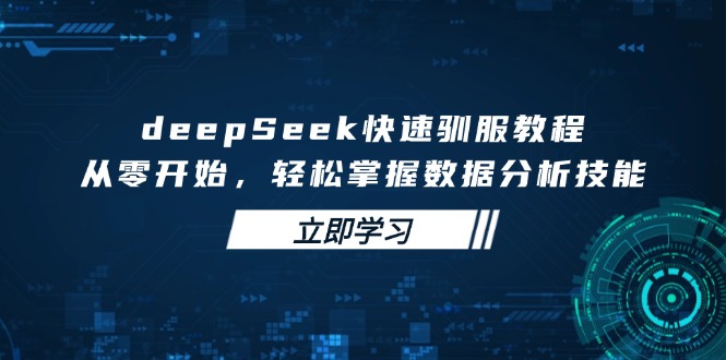 deepSeek快速驯服教程，从零开始，轻松掌握数据分析技能-亿云网创