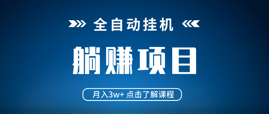 全自动挂机项目 月入3w+ 真正躺平项目 不吃电脑配置 当天见收益-云网创