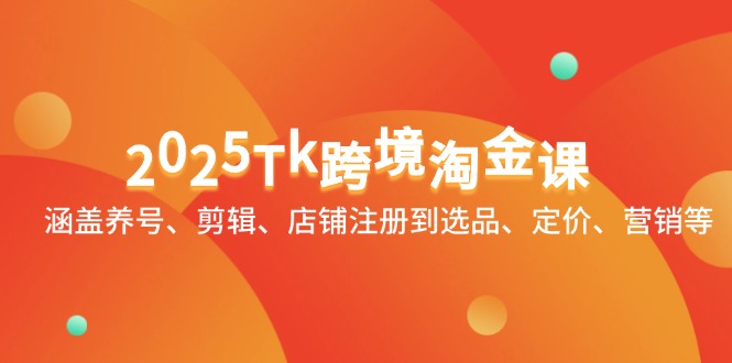 2025Tk跨境淘金课：涵盖养号、剪辑、店铺注册到选品、定价、营销等-赚翻翻