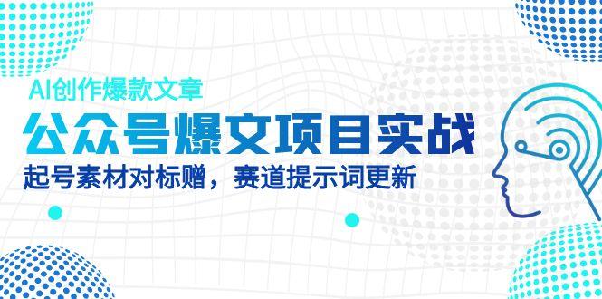 公众号爆文项目实战，AI创作爆款文章，起号素材对标赠(附赛道AI提示词-优优云网创