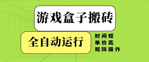 游戏盒子搬砖，全自动运行，无需人工，时间短、单价高、矩阵操作【揭秘】-青年云网创
