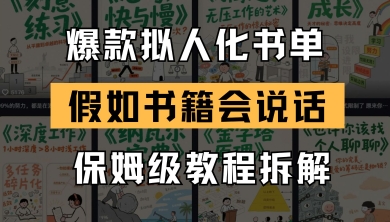 最新爆款拟人化书单玩法，假如书籍会说话，保姆级教程-清枫云网创