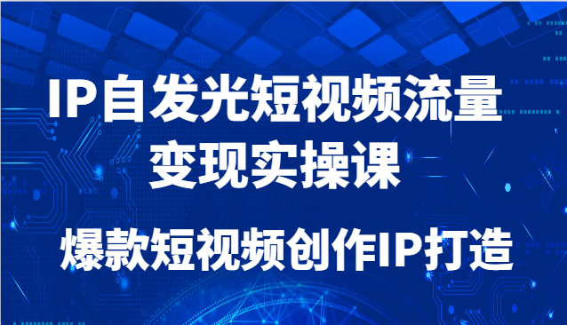IP自发光短视频流量变现实操课，爆款短视频创作IP打造-云分享