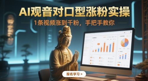 AI观音对口型涨粉实操，1条视频涨到千粉，手把手教你-ACE云网创
