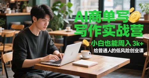 AI商单写作实战营，小白也能周入3k+，给普通人的低风险创业课-起鸣助创社