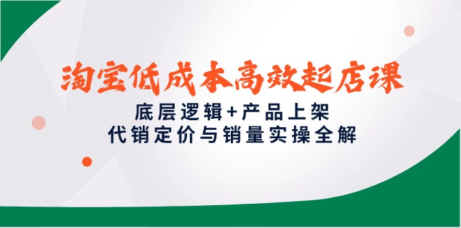 淘宝低成本高效起店课，底层逻辑+产品上架，代销定价与销量实操全解-智云网创