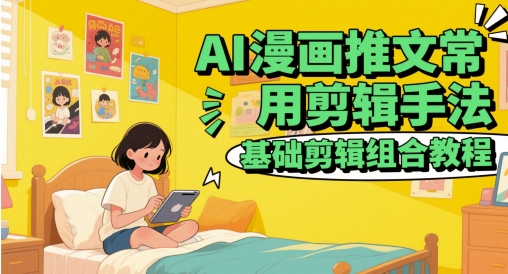 AI漫画推文常用剪辑手法，基础剪辑组合教程-无忧云创