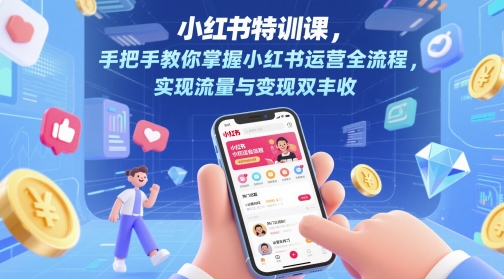 小红书特训课，手把手教你掌握小红书运营全流程，实现流量与变现双丰收-网创前栈