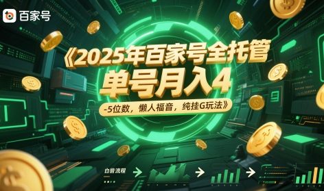 2025年百家号全托管，单号月入4-5位数，懒人福音，纯挂G玩法【揭秘】-追梦云网创，专注互联网经验分享！