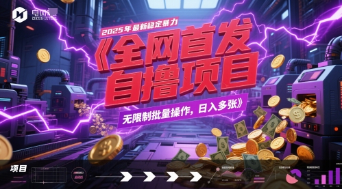 全网首发，2025年最新稳定暴力全自动自撸项目，无限制批量操作，日入多张【揭秘】-网创前栈