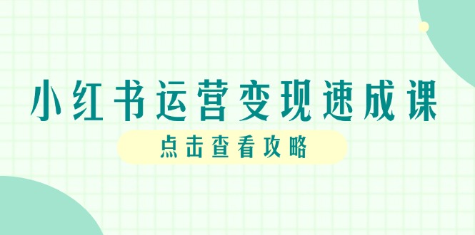 小红书运营变现速成课，账号搭建到暴力起号，个人IP全流程指南-优优云网创