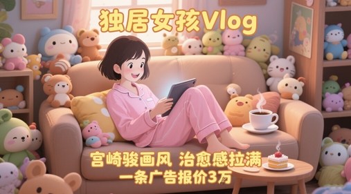 单个账号涨粉71W！用AI制作独居女孩Vlog，宫崎骏画风，治愈感拉满，一条广告报价3W-优创网