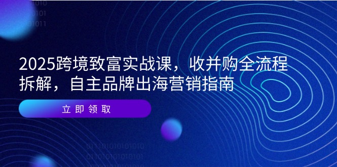2025跨境致富实战课，收并购全流程拆解，自主品牌出海营销指南-蔚蓝分享