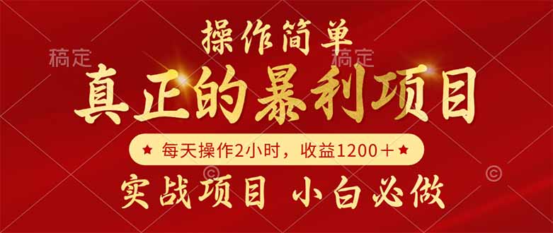 真正的暴利项目，操作简单，每天收益1200＋，自己做老板-浩然网创