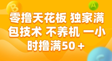 零撸天花板，独家满包技术 不养机 一小时撸满50+【揭秘】-无忧云创