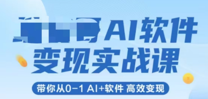 AI软件变现实战课，带你从0-1 Al+软件 高效变现-云网创