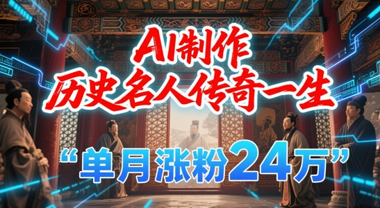 暴力起号！用AI制作历史名人传奇一生，单月涨粉24W，涨粉+变现赛道黑马来了-创云资源分享创云网创