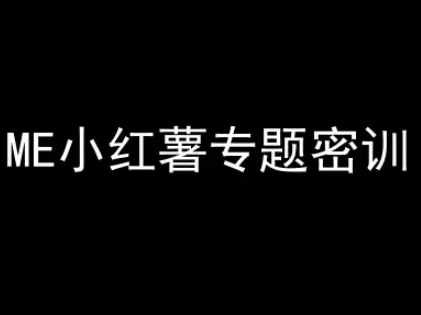 ME小红薯专题密训-小红书电商教程-项目宝