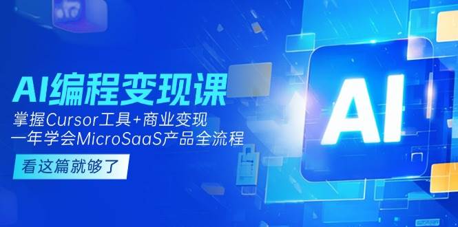 AI编程变现课：掌握Cursor工具+商业变现，一年学会MicroSaaS产品全流程-创云资源分享创云网创