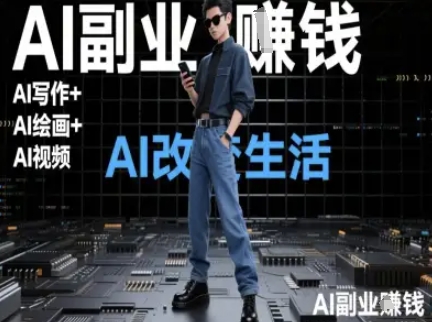 AI改变生活(Ai写作+AI绘画+Ai视频)，AI副业挣钱-揭秘人网创