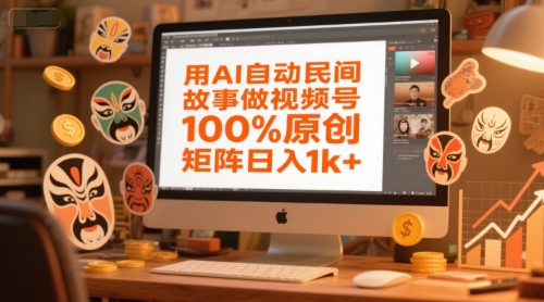 用AI自动民间故事做视频号，100%原创，矩阵日入1k+-易创网
