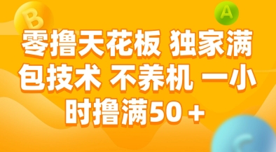 零撸天花板，独家满包技术，不用养机，一小时撸满50+，收益稳定【揭秘】-梦想网创