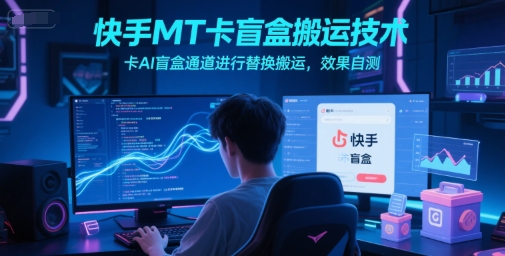 快手MT卡盲盒搬运技术，卡AI盲盒通道进行替换搬运，效果自测-致吾优优云分享