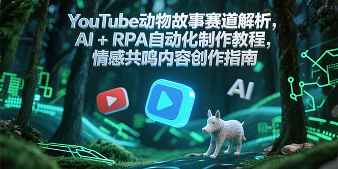 YouTube动物故事赛道解析，AI+RPA自动化制作教程，情感共鸣内容创作指南-优创网