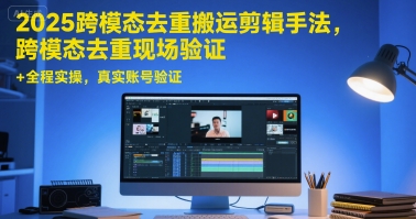 2025跨模态去重搬运剪辑手法，跨模态去重现场验证 +全程实操，真实账号验证-起鸣助创社