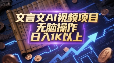 文言文AI视频项目，无脑操作，日入1K以上-大柠檬网创