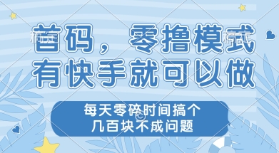首码零撸项目，有快手就可以做，每天业务时间搞个几张不是问题【揭秘】-云网创