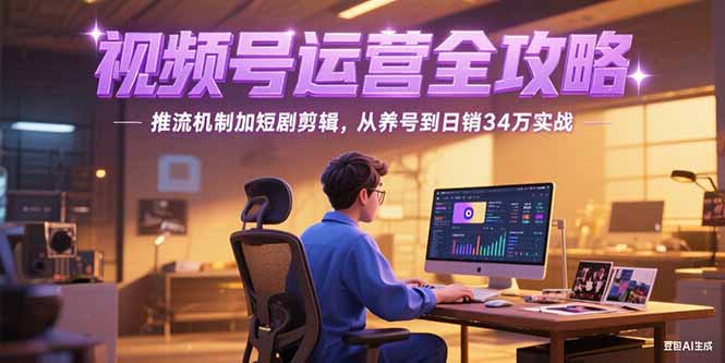2025视频号运营全攻略，推流机制加短剧剪辑，从养号到日销34万实战-云网创