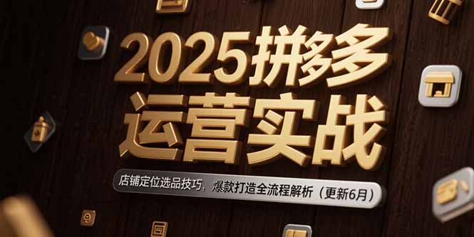 2025拼多多运营实战：店铺定位选品技巧，爆款打造全流程解析(更新6月-云分享