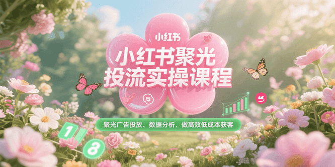 小红书聚光投流实操课程，聚光广告投放、数据分析、做高效低成本获客-星辰云网创