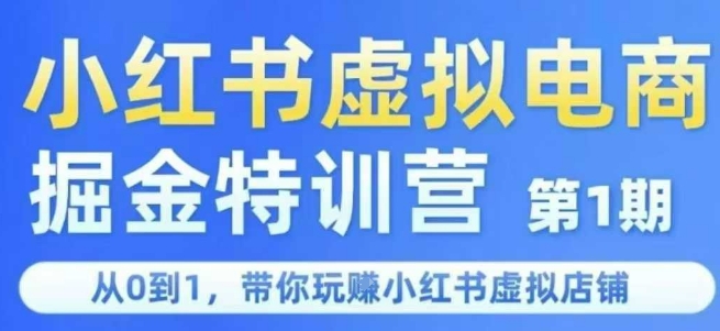 小红书虚拟电商掘金特训营第1期，从0到1，带你玩转小红书虚拟店铺-创云资源分享创云网创