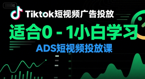 Tiktok短视频广告投放，适合0-1小白学习ADS短视频投放课-创云资源分享创云网创