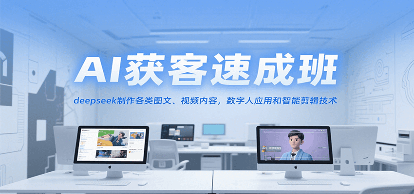 AI获客速成班，deepseek制作各类图文、视频内容，数字人应用和智能剪辑技术-ACE云网创