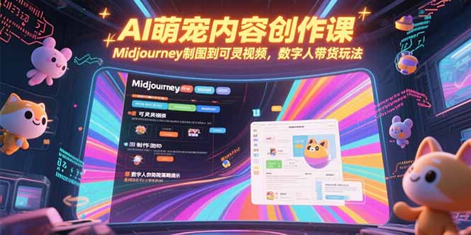 AI萌宠内容创作课，Midjourney制图到可灵视频，数字人带货玩法-创云资源分享创云网创
