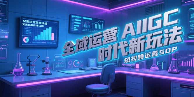 全域运营AIGC时代新玩法，文案封面设计公式，短视频运营SOP-知行云网创