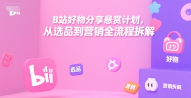 B站好物分享悬赏计划，从选品到营销全流程拆解-一五七云网创