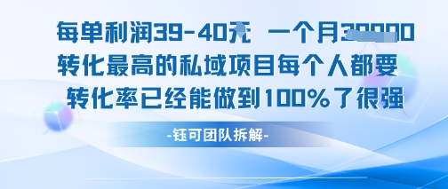 每单利润40一个月7k+转化最高的私域项目，每个人都要的产品转化率已经能做到100%-网创宝