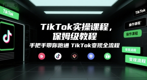 TikTok实操课程，保姆级教程，手把手带你跑通TikTok变现全流程-网创云
