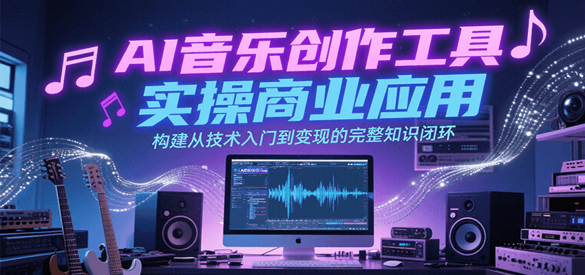AI音乐创作工具实操商业应用，构建从技术入门到变现的完整知识闭环-云分享