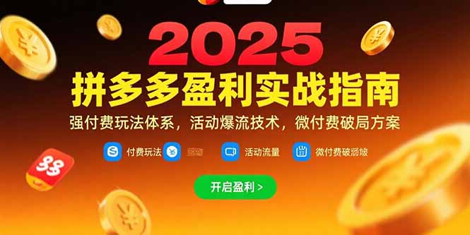 拼多多盈利实战指南，强付费玩法，活动爆流技术，微付费破局方案(更新7月-起鸣助创社