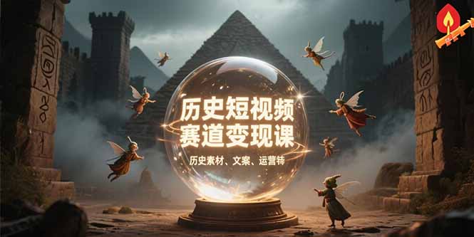 历史短视频赛道变现课，百集素材库应用，文案剪辑技巧，账号运营全案-追风资源分享追风网创